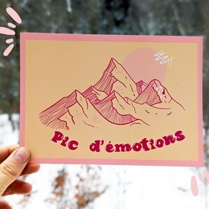 Carte de souhaits "PIC D'ÉMOTIONS" - Carte de vœux d'émotion et montagne