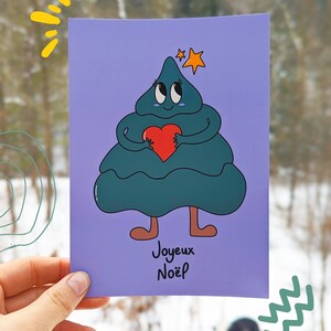Tarjeta de felicitación de Feliz Navidad | Tarjeta de Navidad| Abeto redondo | Tarjeta divertida | Tarjeta de amistad para las fiestas navideñas