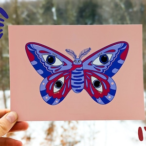 Carte de souhaits "L'art de la métamorphose" - Carte de vœux avec un papillon magique