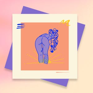 Carte de souhait sensuelle – Illustration minimaliste - 4.7 x 4.7 pouces, finition mate