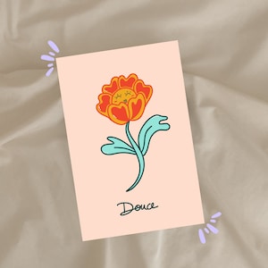 Carte de souhait Douce - Fleur