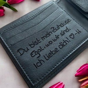 Handschritf Brieftasche,Leder Portemonnaie für Männer,Handschrift Geschenke für Ihn,Graviertes Portemonnaie,Weihnachtsgeschenke, Bild 5