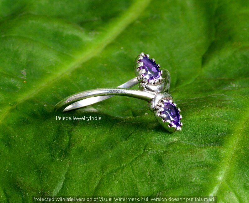 Amethyst ring Gemstone ring Sterling silver ring Dainty ring Valentine day gift ring for her Handmade ring Rings Girlfriend ring