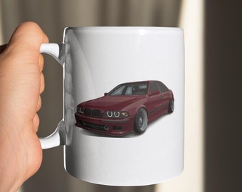 Taza BMW E39 M5 / Taza de café de 11 oz para entusiastas de BMW / Diseño clásico E39 / Regalo para amantes de BMW para fanáticos de los automóviles