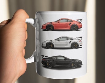 Taza de café Porsche 991 Gt3 Rs – Perfecta para entusiastas de los automóviles y amantes de los autos deportivos – Taza de cerámica de 11 oz (Copia)