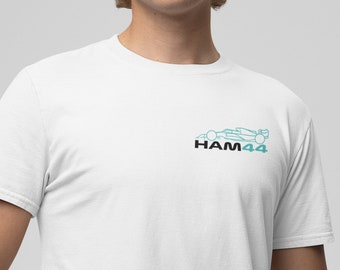 Camiseta blanca de Fórmula 1 Lewis Hamilton, camisa de carreras de F1, Fórmula Uno, regalo de Fórmula 1, regalo de F1, camisa de Fórmula Uno, Hamilton, camisa de fan de F1