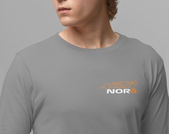 Gris Fórmula 1 Lando Norris manga larga, F1 Racing manga larga, Fórmula Uno, Regalo de Fórmula 1, Regalo de F1, Camisa de Fórmula Uno, Camisa de fan de F1