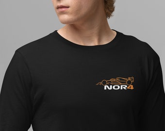 Negro Fórmula 1 Lando Norris manga larga, F1 Racing manga larga, Fórmula Uno, Regalo de Fórmula 1, Regalo de F1, Camisa de Fórmula Uno, Camisa de fan de F1