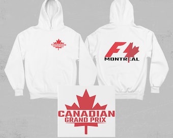 Sudadera con capucha blanca de Fórmula 1 con diseño de Gran Premio de Canadá - Ropa de carreras de F1 para fanáticos