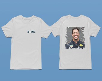 Daniel Ricciardo 2023 Perfil de piloto y foto de cabeza - Gris hielo