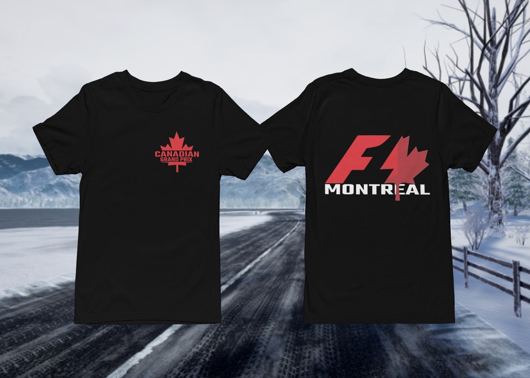 Black Formula 1 Tshirt With Canadian Grand Prix Design F1 Racing