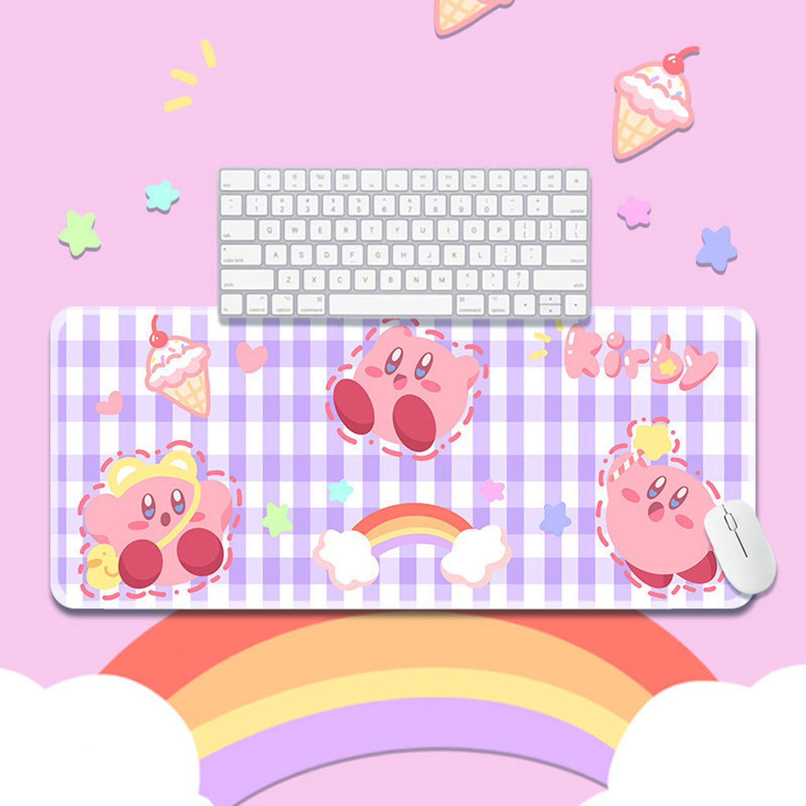 Kirby Mouse Pad / Large Gaming Mouse Pad Kawaii Desk Mat for Etsy