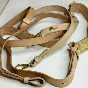 U.S American Civil War World war Cavalry Union Officers Army Hand Made Leather Sword Belt With Eagle Buckle Reenactment Reproduction
