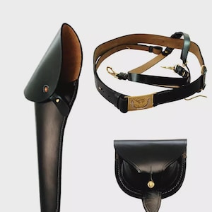U.S Civil War World war Cavalry Officer Leather Sword Belt Union Army Belt Cap Pouch With Holster Hand Made Reenactment Reproduction