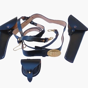 U.S Civil War World war Cavalry Officer Leather Sword US Belt Buckle Union Army Belt Cap Pouch Holsters Hand Made Reenactment Reproduction