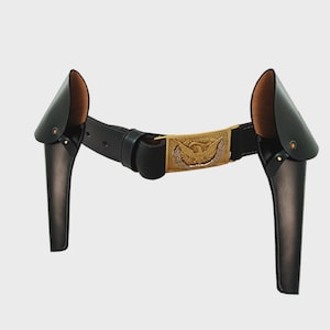 U.S American Civil War World war Cavalry NCO Leather Belt Union With Eagle Buckle and Holster Both Side Hand Made Reenactment Reproduction