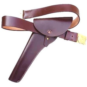 U.S American Civil War World war Cavalry NCO Leather Belt Eagle Buckle Belt and Holster Hand Made Dark Brown Color Reenactment Reproduction
