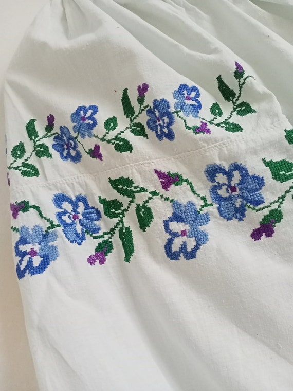 837 Shirt blue embroidered antique Dress Ukrainia… - image 4