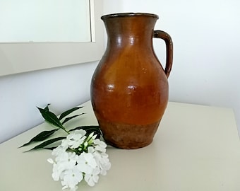 Clay pitcher antique Jug ceramics vintage