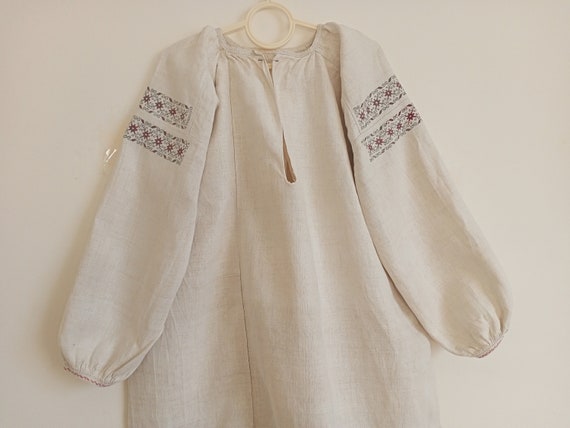 778 Dress linen woven vintage Shirt Ukrainian ant… - image 8