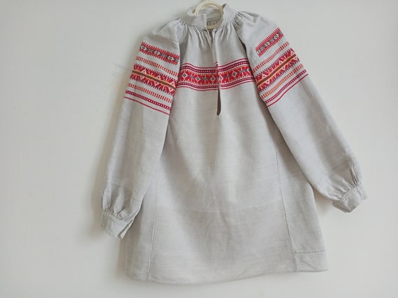 715 Shirt linen woven vintage Dress Ukrainian old… - image 9