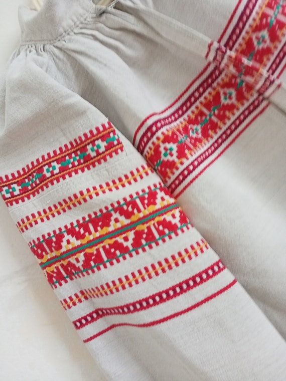 715 Shirt linen woven vintage Dress Ukrainian old… - image 2