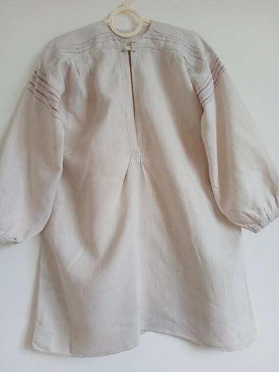 813 Tunic linen woven old Shirt Ukrainian antique… - image 10