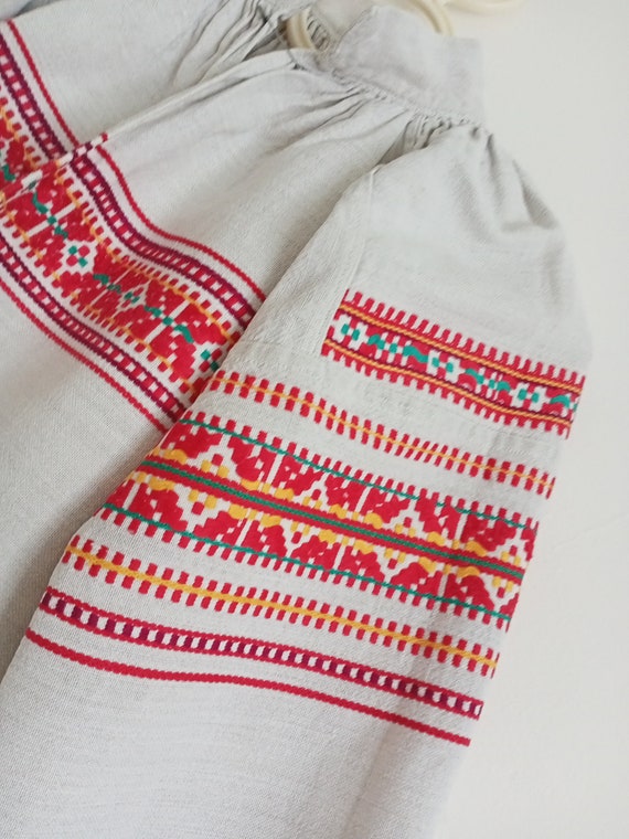 715 Shirt linen woven vintage Dress Ukrainian old… - image 3