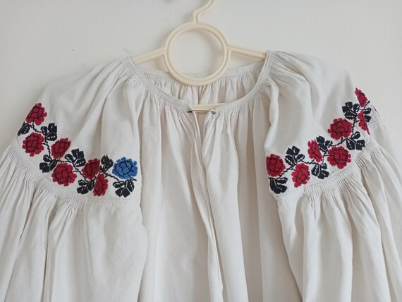 306 Shirt linen Ukrainian antique Dress embroider… - image 2