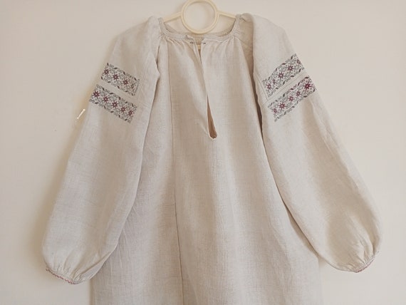 778 Dress linen woven vintage Shirt Ukrainian ant… - image 10
