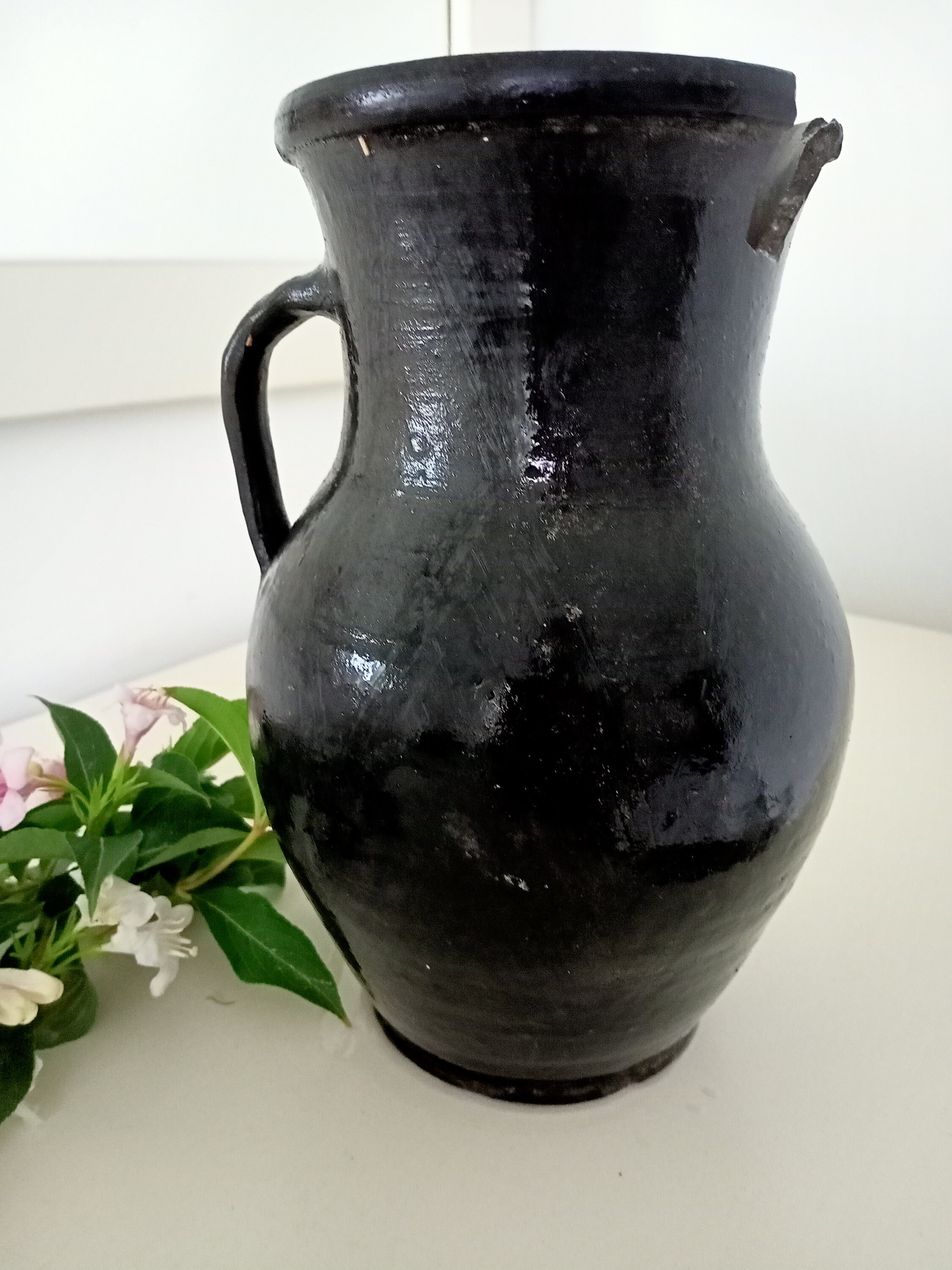 Jug with handle antique Authentic utensil Etsy