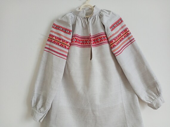 715 Shirt linen woven vintage Dress Ukrainian old… - image 7