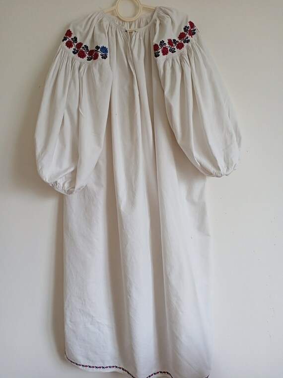 306 Shirt linen Ukrainian antique Dress embroider… - image 8