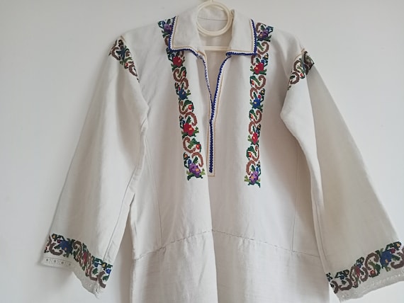 122 Shirt ukrainian embroidered authentic Dress w… - image 1