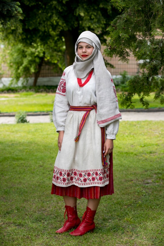 Costume Ukrainian national antique Skirt wool wove