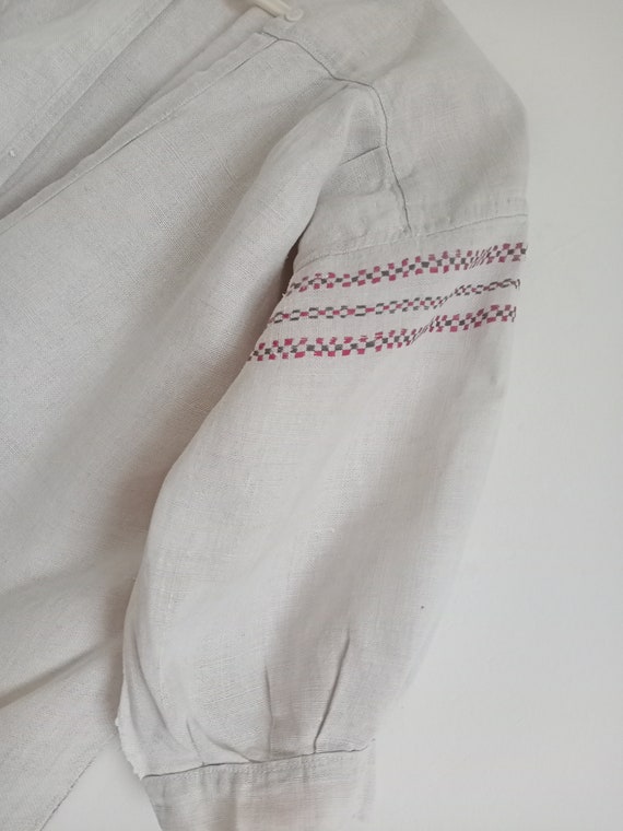 865 Shirt mens linen woven antique Tunic universa… - image 5