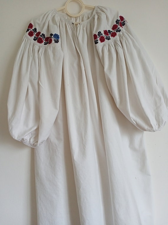 306 Shirt linen Ukrainian antique Dress embroider… - image 7