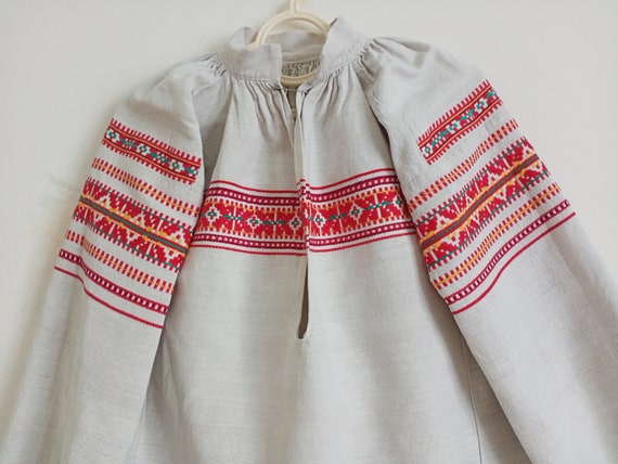 715 Shirt linen woven vintage Dress Ukrainian old… - image 4