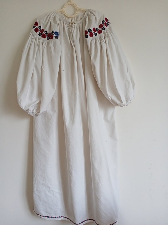 306 Shirt linen Ukrainian antique Dress embroider… - image 3