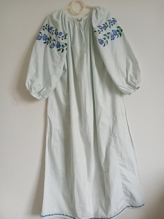 837 Shirt blue embroidered antique Dress Ukrainia… - image 3
