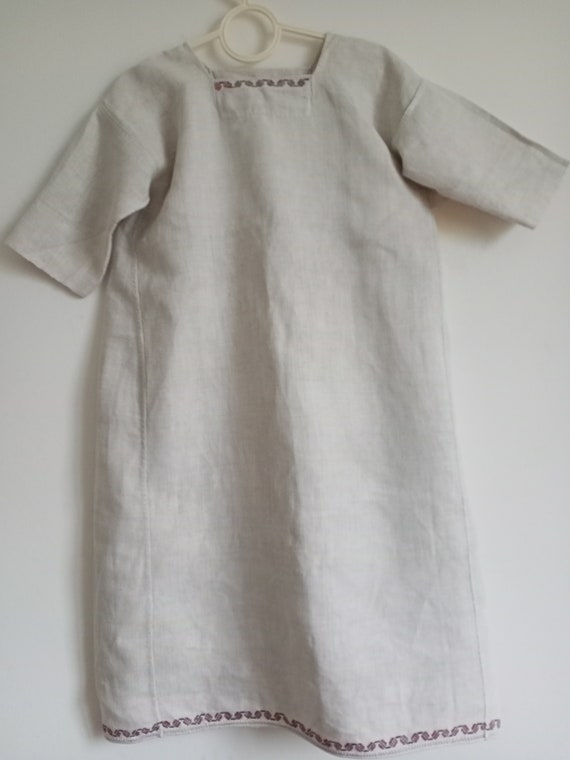 587 Dress rural archaic Shirt linen woven antique… - image 9