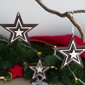 Christmas tree decoration star in two colors with 3D effect
