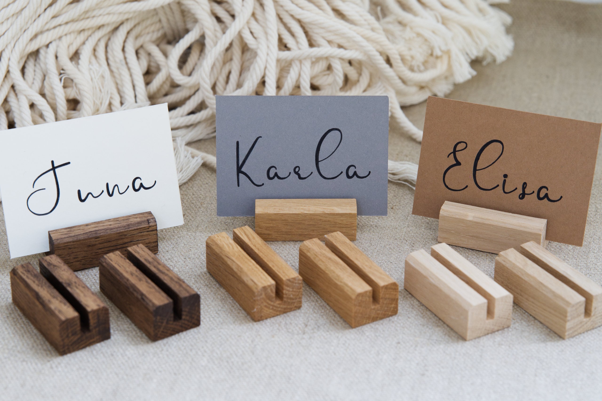 Place card photo holder 5 pieces oak wood, place cards wedding, guest names, picture holder,decoration,guest gift,table decoration,menu card