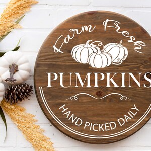 Farm Fresh Pumpkin Sign SVG, Fall Autumn Design, Farmhouse Style, Wall Decor, svg, eps, ai and png
