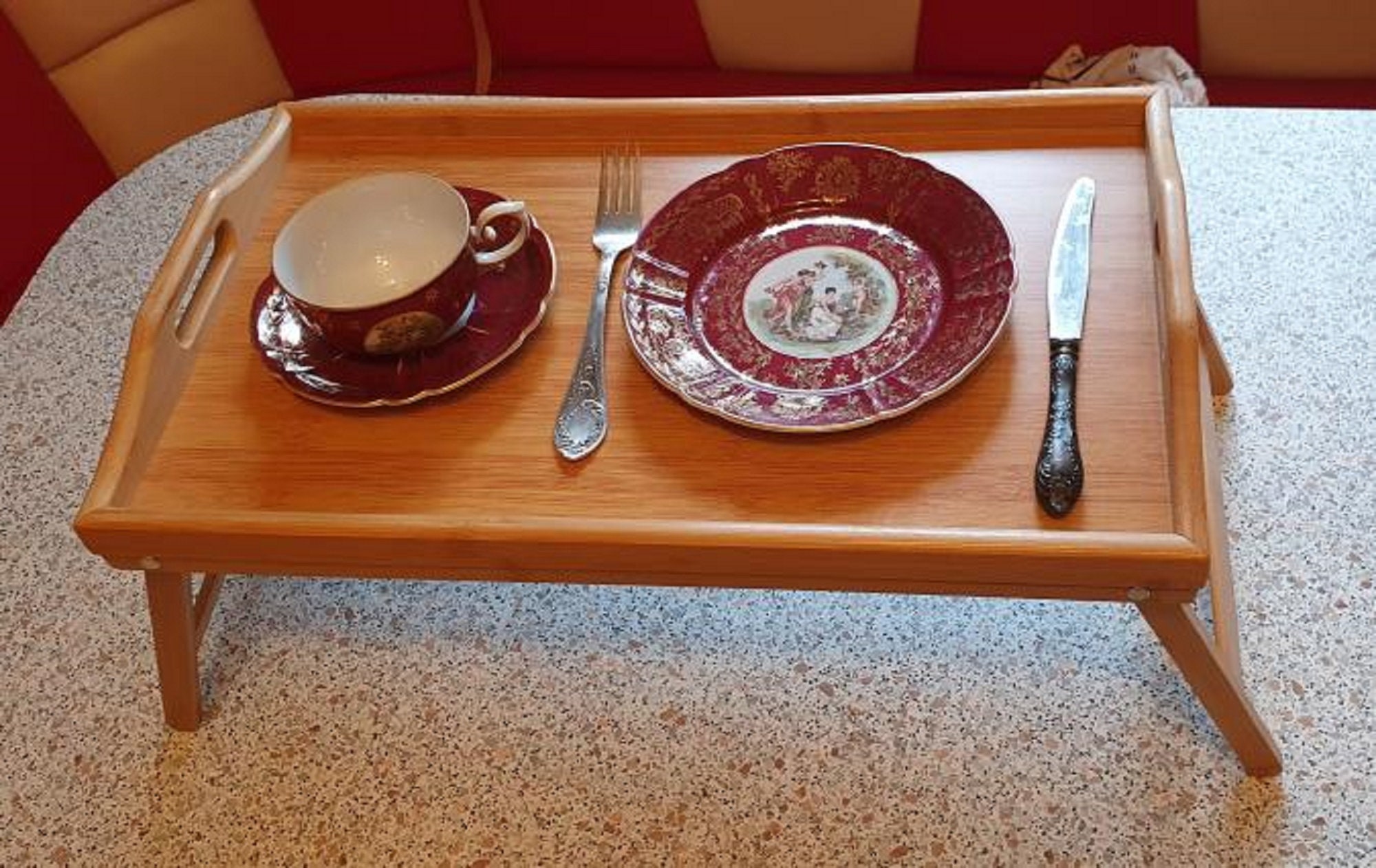 Houten ontbijttafel Bed Breakfast Table Ontbijt dienblad Etsy