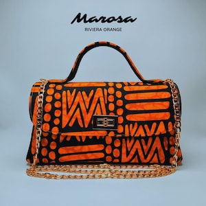 Handbag &quot;Riviera&quot; - Handmade handbag made of African fabric - Afro ladies handbag made of Ankara fabric