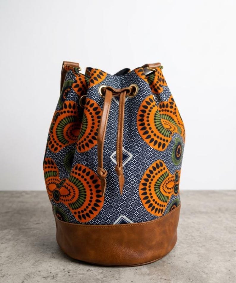 "Yaa" handbag - Handmade handbags made from African Ankara fabric - Base with high-quality faux leather Yellow