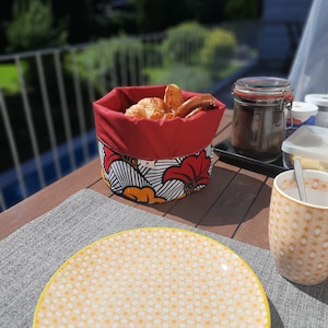 Bread basket &quot;Bassam&quot; - Bread basket - Handmade from African Ankara fabric - Colorful bread bag made of cotton - Afro fabric basket