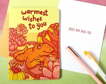 Kawaii Lizard Greeting Card For Lizard Lovers | Cute Desert Themed Card | Succulent | Punny Card |