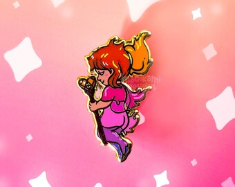 Kawaii Flame Princess Sprite Hard Enamel Pin | Ember the Flame Empress